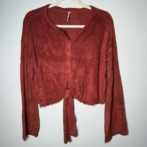 Free People Emma Henley Top-Belled Sleeves-Cropped-Size Extra Small XS